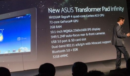 Новый Asus Transformer Pad Infinity: Tegra 4 и экран 2560 x 1600 пикселей