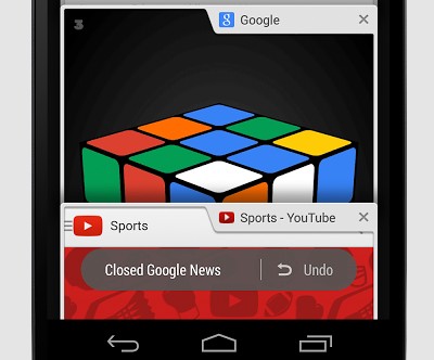 Программы для Android. Браузер Google Chrome обновился до версии 35. Отмена закрытия вкладок, улучшенное полноэкранное видео и пр.