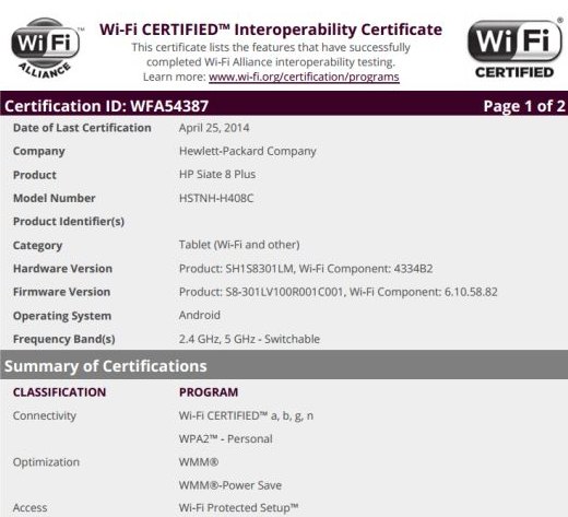 HP Slate 8 Plus. Еще один восьмидюймовый Android планшет от Hewlett Packard на подходе