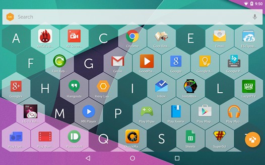 Новые программы для Android. Лончер Hexy Launcher от SwiftKey Greenhouse разместит значки приложений на экране смартфона или планшета в шестиугольных ячейках-сотах