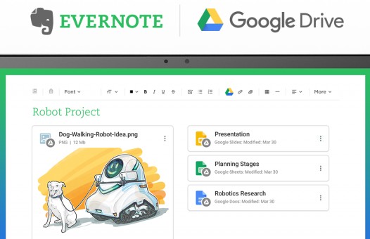 Программы для Android. Приложение для работы с заметками Evernote получило улучшенную интеграцию с Диском Google