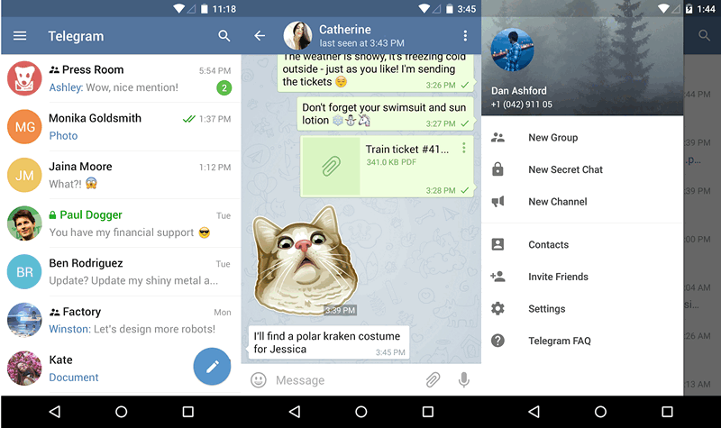 Программы для Android. Мессенджер Telegram обновился до версии v3.14