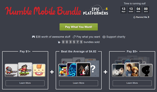 Новый набор игр Humble Mobile Bundle «Epic Platformers» выпущен. Получи девять платформеров за символическую цену