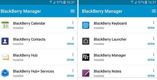 Blackberry Manager позволит установить фирменные приложения Blackberry на Android на смартфоны других производителей