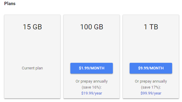 Google One – новое облачное хранилище предложит до 2 ТБ пространства за $9.99 в месяц