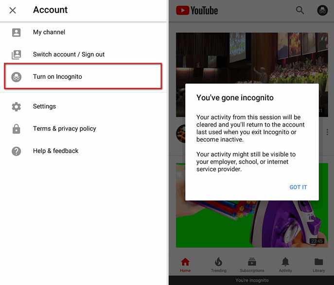 Youtube для Android вскоре получит режим просмотра «инкогнито»