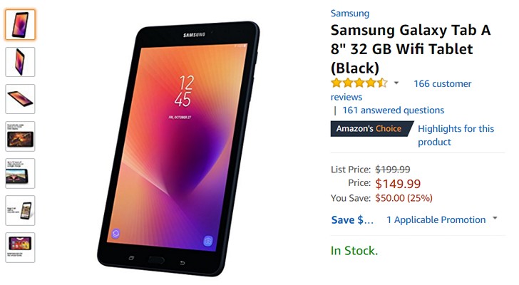 Купить Samsung Galaxy Tab A 8.0 (2017) на Amazon можно всего за $149.99