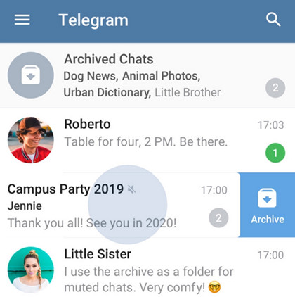 Telegram обновился до версии v5.6. Архивирование чатов, обновленный интерфейс и прочее