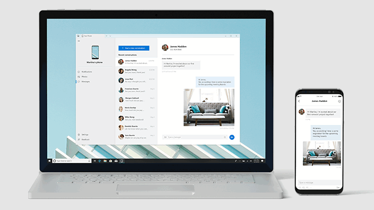 Приложение «Ваш Телефон» от Microsoft получило поддержку синхронизации сообщений, уведомлений и фото через подключение к мобильной сети