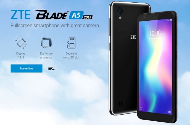 ZTE Blade A5 2019. Недорогой смартфон с 5.45-дюймовым экраном за $100