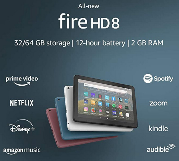 Amazon Fire HD 8, Fire HD 8 Plus и Fire HD 8 Kids Edition. Новые версия планшетов с более мощным процессором, большими объемами памяти, поддержкой беспроводной зарядки и USB-C портом