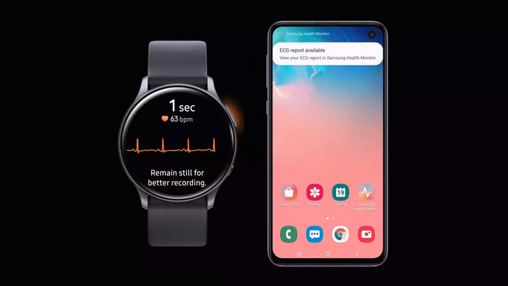 Samsung Galaxy Watch Active2. Часы получили возможность делать электрокардиограмы. Но пока только в Южной Корее