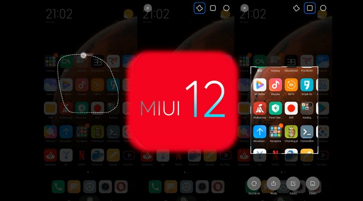MIUI 12.  В новой версии фирменной оболочки Android от Xiaomi появился редактор частичных снимков экрана