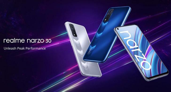 Realme Narzo 30 официально представлен. Дисплей с частотой обновления 90 Гц, процесср MediaTek Helio G95 и аккумулятор с емкостью 5000 мАч менее чем за две сотни долларов