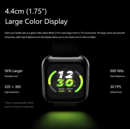 Realme Watch 2 Pro. Недорогие умные часы с 1.75-дюймовым экраном, GPS приемником, водонепроницаемым корпусом, и временем автономной работы до 14 дней