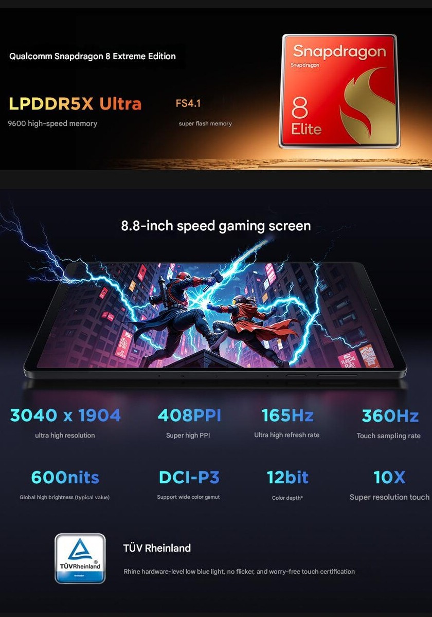 Lenovo Legion Y700 4-го поколения: мощный игровой планшет с процессором Snapdragon 8 Elite на борту