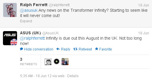 Планшетный ПК Asus Transformer Prime Infinity в августе появится в Британии