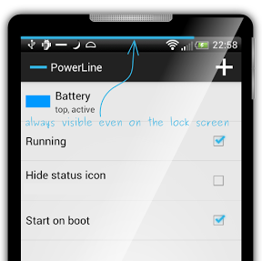 Программы для Android. PowerLine - индикатор состояния батареи, WiFi и другая статисика в виде цветной полосы на краю экрана планшета или смартфона