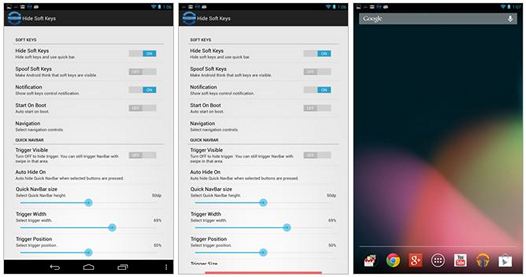 Скрыть панель навигации на планшетах и смартфонах Nexus можно с помощью GMD Hide Soft Keys