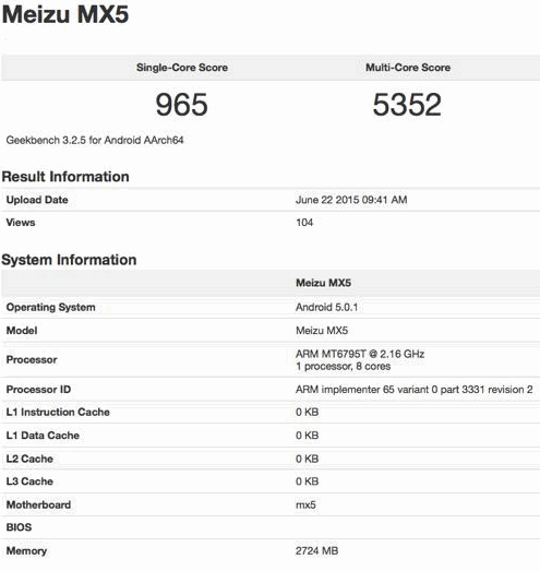 Meizu MX5. Технические характеристики 5.5-дюймового Android смартфона просочились в Сеть