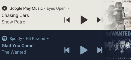 Новые возможности Android O: Карточки управления воспроизведением медиа файлов теперь окрашиваются в цвета их альбомов