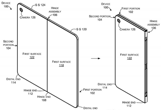 Планшет Microsoft с гибким дисплеем, складывающийся подобно книге запатентован компанией