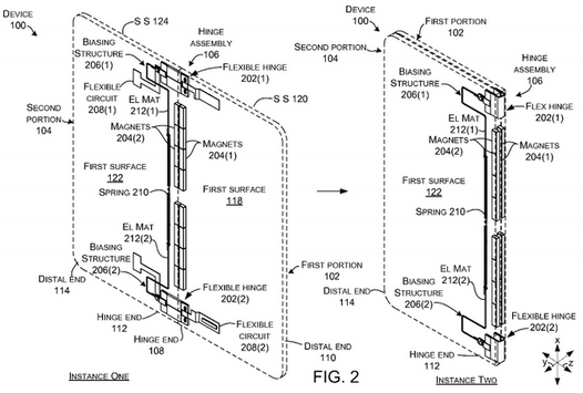 Планшет Microsoft с гибким дисплеем, складывающийся подобно книге запатентован компанией