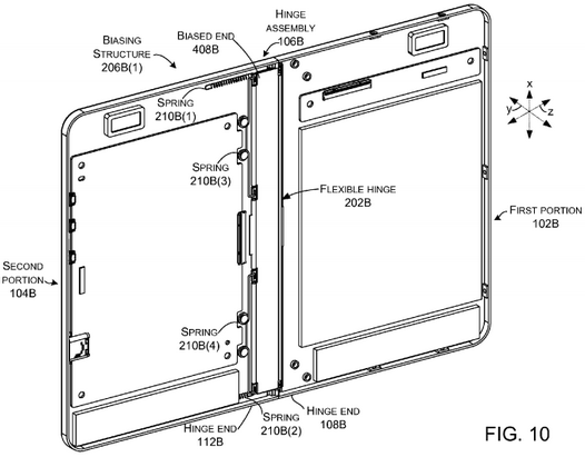 Планшет Microsoft с гибким дисплеем, складывающийся подобно книге запатентован компанией