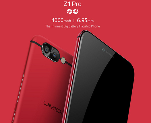 UMIDIGI Z1 и UMIDIGI Z1 Pro. Технические характеристики смартфонов с мощными батареями в тонком корпусе объявлены официально