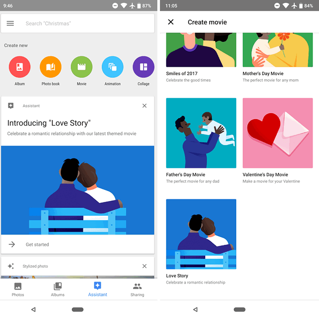 Google Фото теперь умеет создавать фильмы о любви на базе ваших снимков