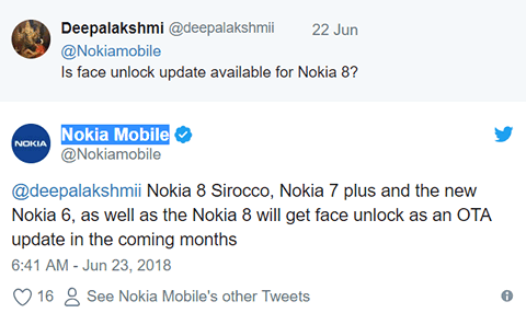Nokia 7 Plus, Nokia 6.1 и Nokia 8 вскоре получат функцию распознавания лиц Face Unlock 