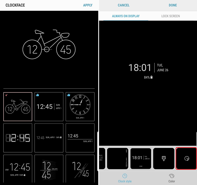 Новые приложения для Android. Samsung ClockFace добавит больше разных стилей часов на экран блокировки и Always On Display