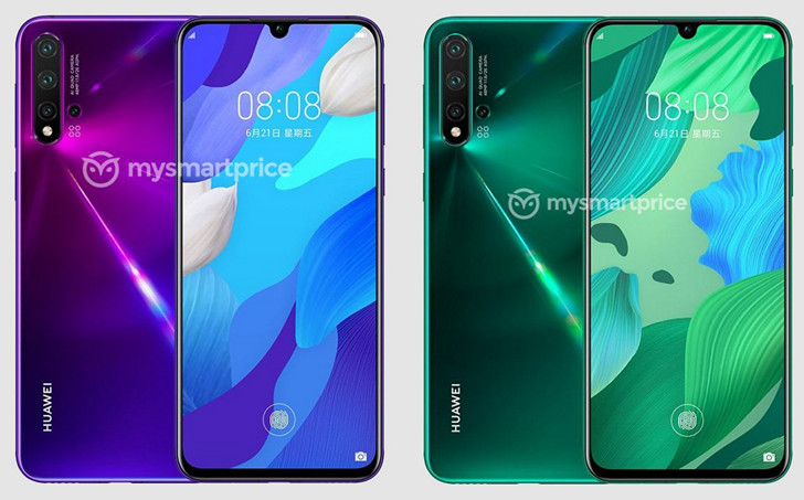 Huawei Nova 5 Pro. Так будет выглядеть этот смартфон, оснащенный подэкранноым сканером отпечатков и камерой с четырьмя объективами