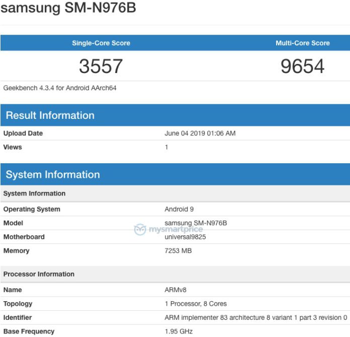 Samsung Galaxy Note 10 и Galaxy A90. Сведения о начинке смартфонов с сайта Geekbench