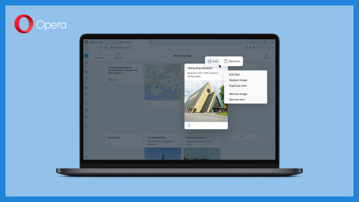 Браузер Opera обновился до версии 77 получив поддержку «выдвижных» видеоконференций, Pinboards и ряд прочих нововведений