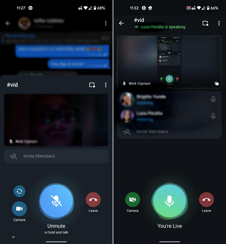 Telegram получил функцию трансляции содержимого экрана смартфона в групповые звонки и динамически меняющийся фон в чатах