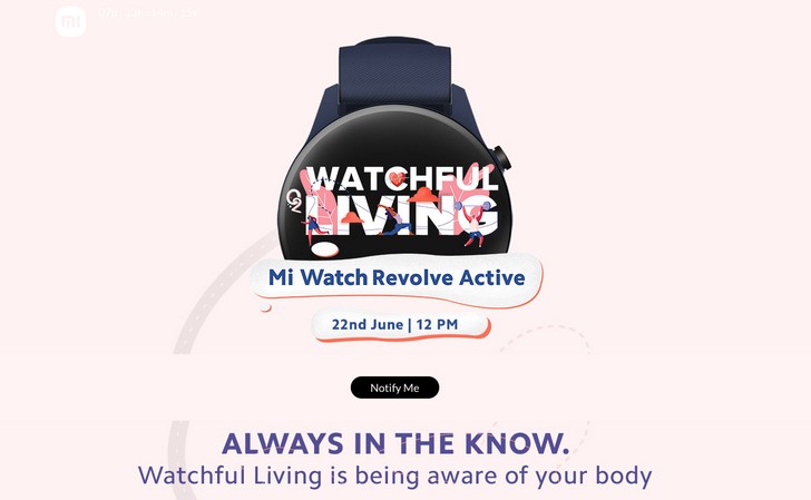 Mi Watch Revolve Active. Умные часы с AMOLED-экраном, датчиком уровня кислорода в крови и временем работы без подзарядки до 16 дней дебютируют 22 июня