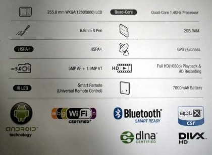 Планшетный компьютер Samsung Galaxy Note 10.1