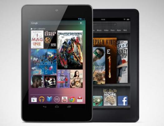 Планшет Google Nexus 7 и Amazon Kindle Fire