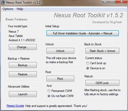 Root для Nexus 7