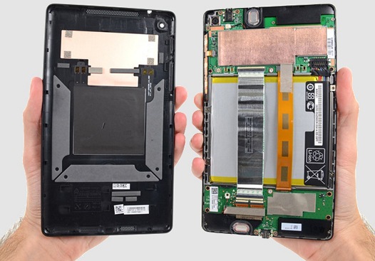 Новый Nexus 7 разобран командой iFixit. Оценка ремонтопригодности планшета: 7 из 10 возможных баллов
