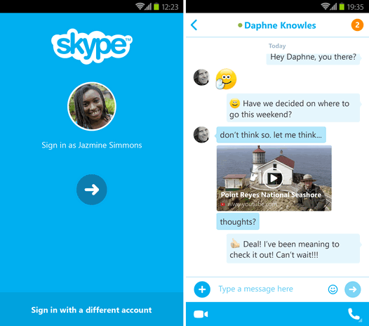 Skype для Android обновился до версии 5.5. Повторный вход с помощью одной кнопки и предварительный просмотр ссылок в чате