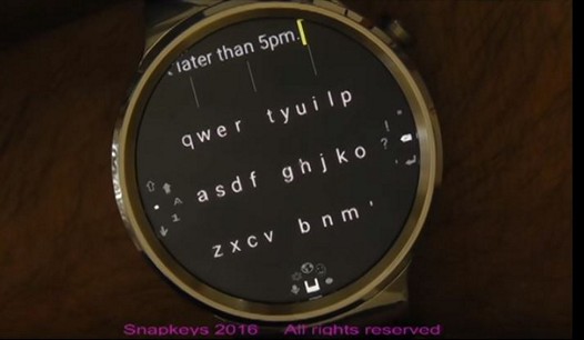 Клавиатура SnapKeys для умных часов будет работать как на квадратных, так и на круглых экранах (Видео)