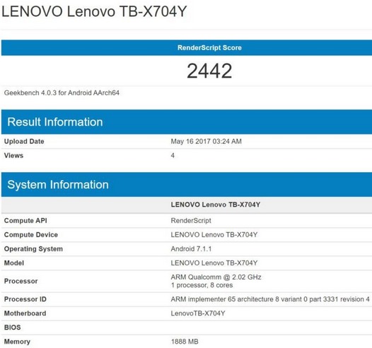 Lenovo TB-X704Y. Новый планшет китайского производителя вскоре появится в продаже