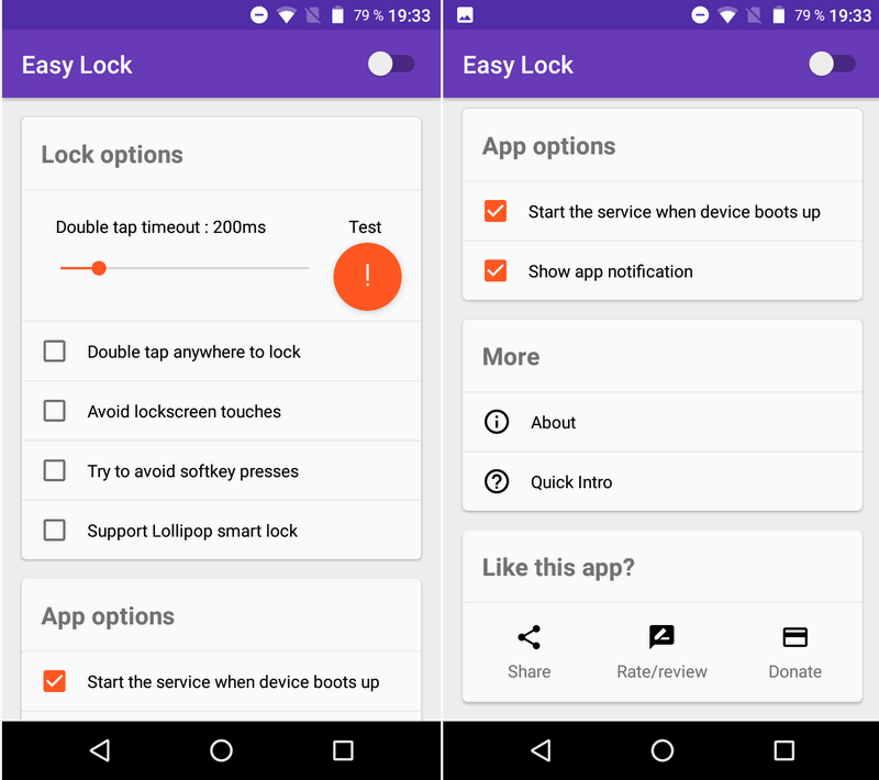 Выключать экран смартфона двойным тапом по нему вы можете с помощью приложения Easy Lock