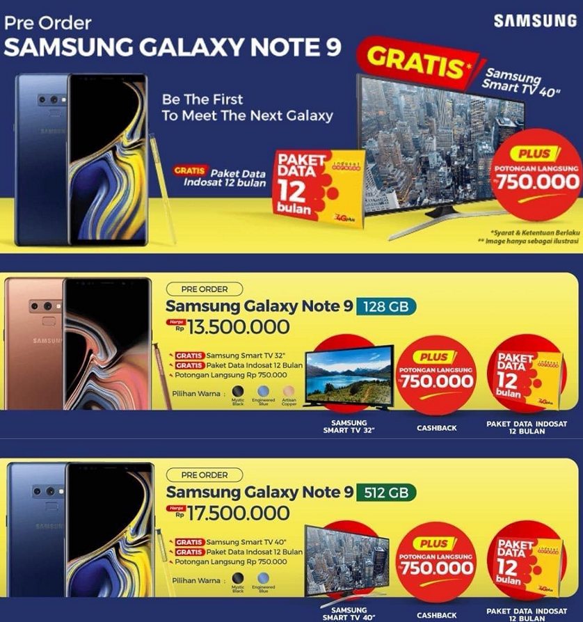 Samsung Galaxy Note 9. Цены смартфона со 128 и 256 ГБ памяти на борту