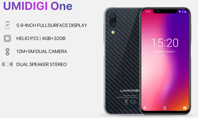 UMIDIGI One и UMIDIGI One Pro. Два новых недорогих смартфона китайского производителя 