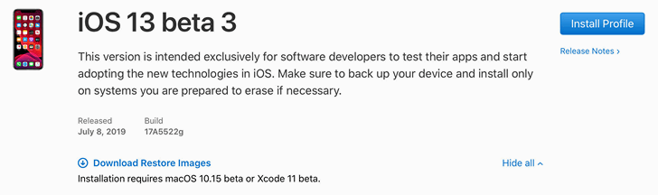  ios 13 beta 3 