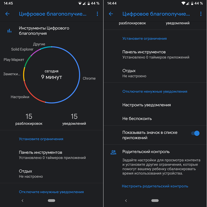 Приложения для Android. «Цифрового Благополучие» обновилось. Теперь оно называется «Цифровое Благополучие и родительский контроль» и позволяет контролировать использование устройств вашими детьми (Скачать APK)