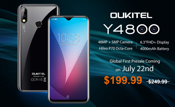 Oukitel Y4800. Еще один смартфон с 48-Мп камерой и процессором Helio P70 за $199.99